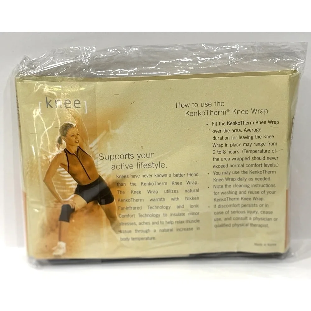 Nikken KenkoTherm Knee Wrap Large Black #1834 Far Infrared Ionic Support